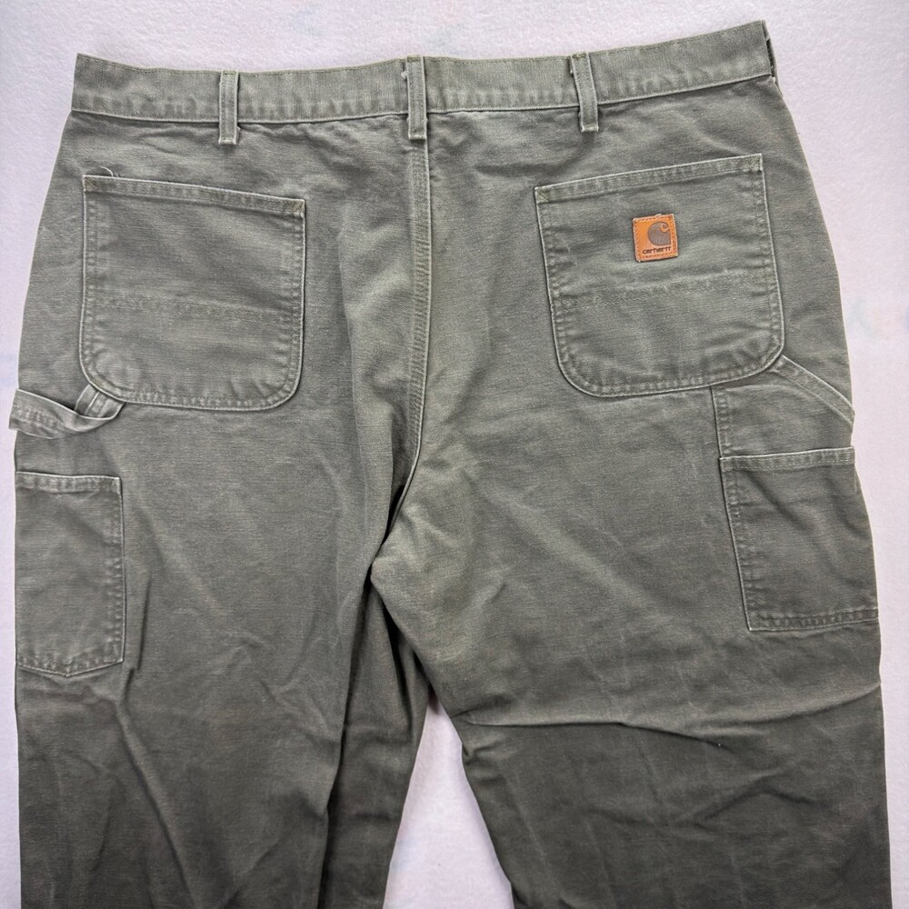 Carhartt Mens B11 MOS vintage Moss Green Washed Duck Work Dungaree Pants 42x30
